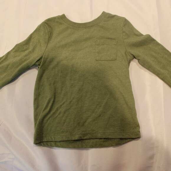 Cat and Jack Baby Boy Long Sleeve Green/Olive 18M Shirt - Picture 1 of 3